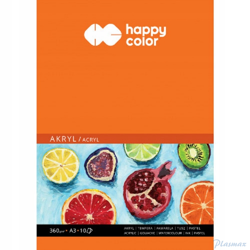 Blok do akrylu, Art., A3, 10 ark, 360g, Happy Color HA 7836 3040-A10