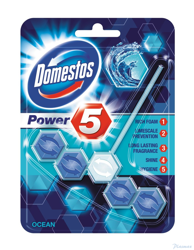 DOMESTOS Zawieszka do toalety KOSTKA POWER5 OCEAN 55g  05048