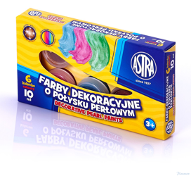 Farby dekoracyjne Astra o połysku perłowym 6 kolorów - 10 ml, 83411902