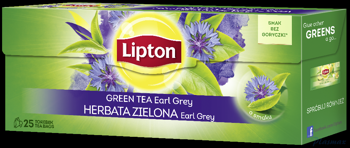 Herbata LIPTON GREEN TEA EARL GREY 20 torebek zielona