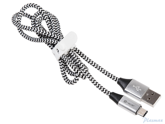 Kabel USB 2.0 TYPE-C A MALE 1m czarny-szary TRACER TRAKBK46266