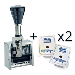 NUMERATOR HORRAY H16 10 POZYCJI 4,5 mm, METALOWA OBUDOWA, PODUSZKA CZARNA