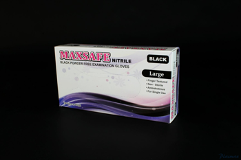 Rękawice nitrylowe M (100) czarne bezpudrowe 8%VAT